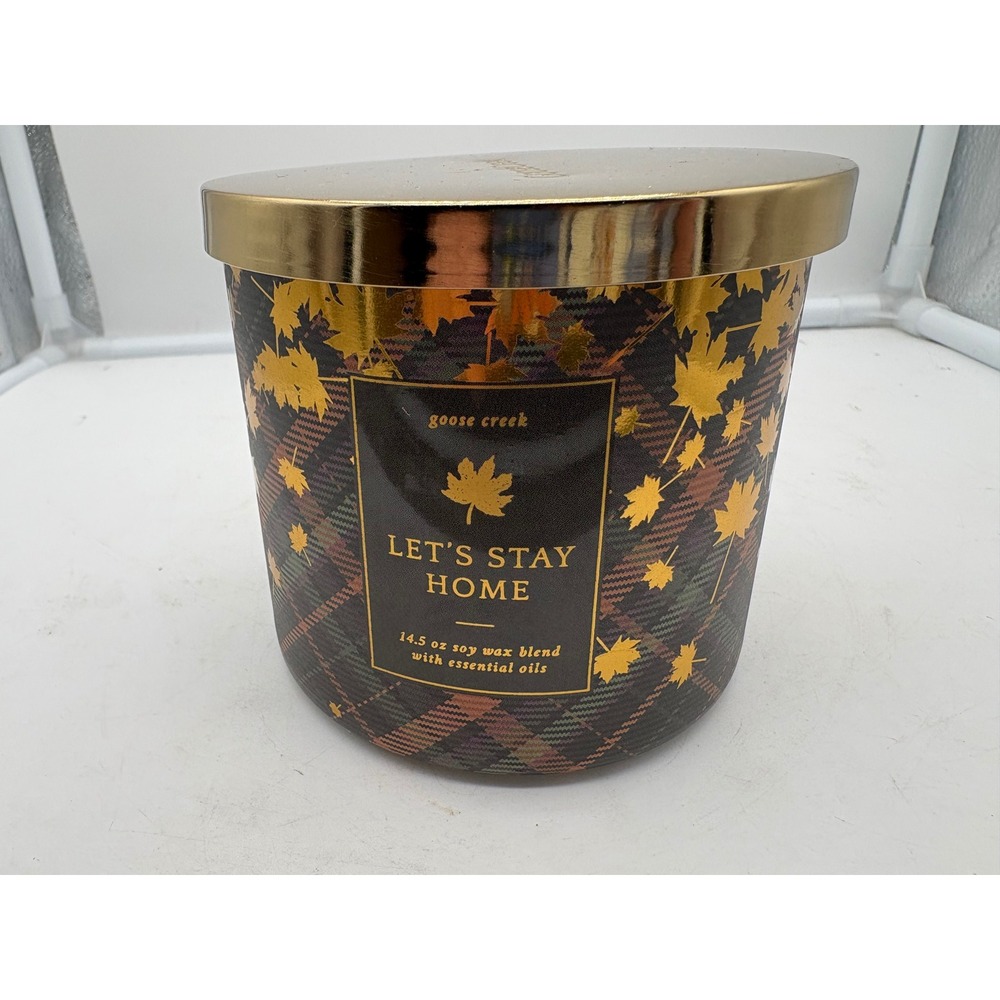 Goose Creek Let's Stay Home Scented Candle 14.5 oz Jar Fall Cozy Autumn 3-Wick